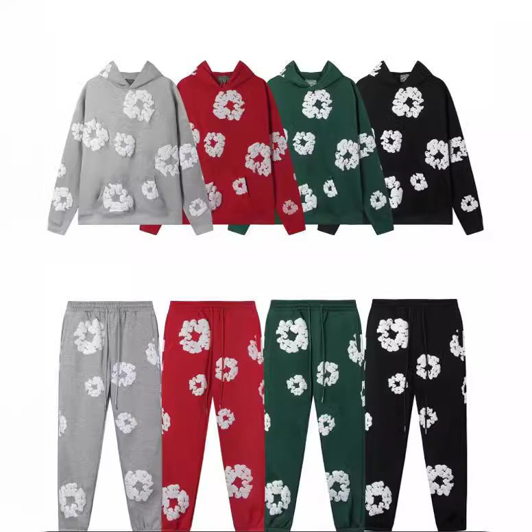 Denim Tears American Trendy Street Hip-hop Hooded Sweatshirt Suit Men&#039;s Versatile Sweatshirt Suit