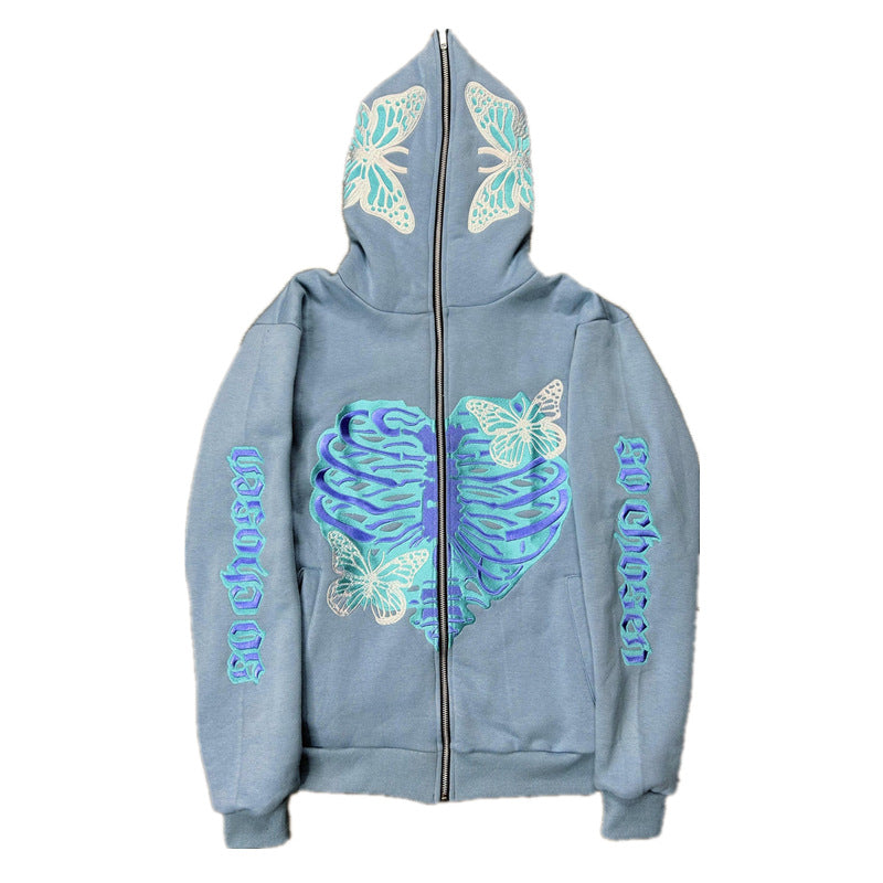 2023 New Zipper To Hooded Sweatshirt Cross-border European And American Casual Jacket Couple&#039;s Internet Popular Long Sleeve Top