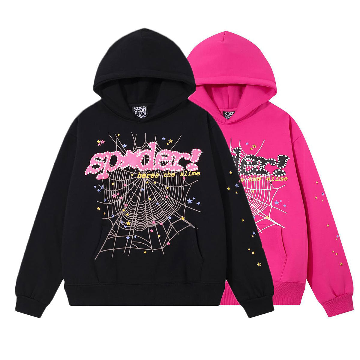 Spider Web Print Unisex Casual Hooded Fleece Sweatshirt